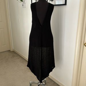 Free People Low Cut See-through Black Dress/ Top Size M